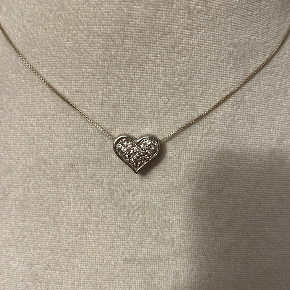 Silver with light pink gems pendant necklace - Picture 2 of 4